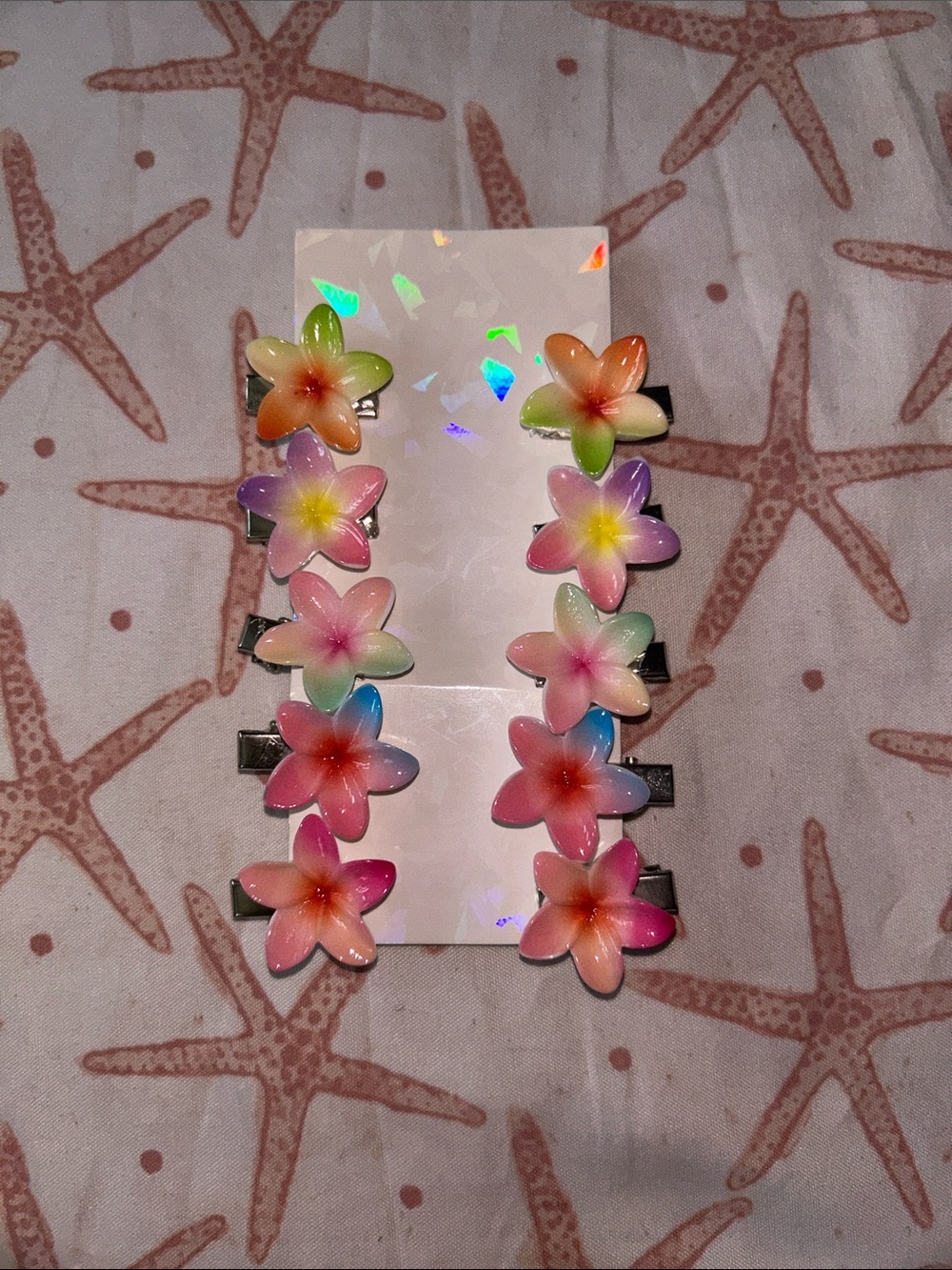 Multicolor Mini Floral Hair Clips - Pack of 10